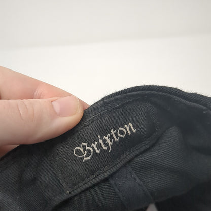 Brixton Supply Trademark Snapback Hat Black One Size Adjustable Embroidered