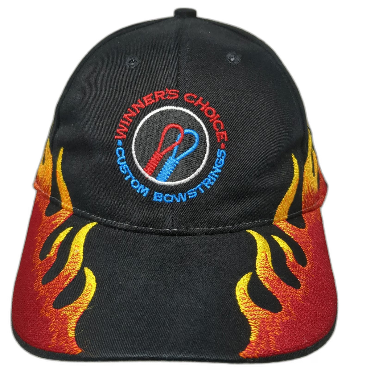 Blue Mtn. Design Works Baseball Cap Black One Size Flames Custom Bowstrings Hat