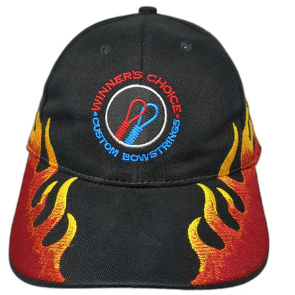 Blue Mtn. Design Works Baseball Cap Black One Size Flames Custom Bowstrings Hat
