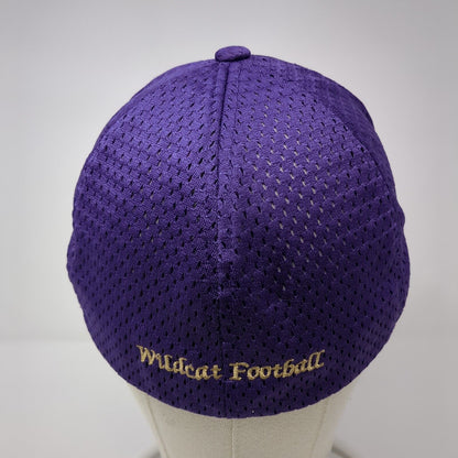 Eureka Wildcat Football Fitted Hat Purple One Size Flexfit Yupoong