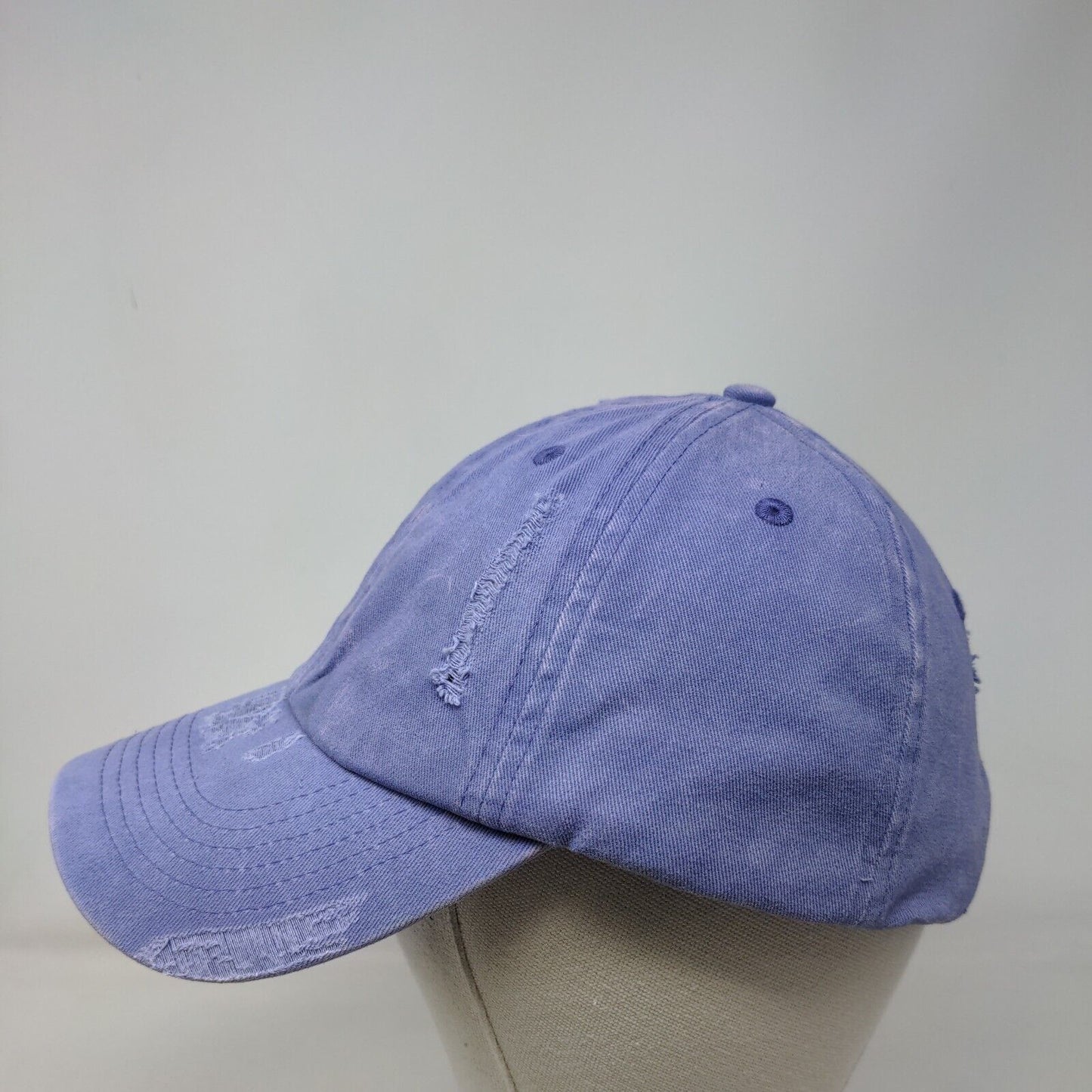 Unbranded Slideback Hat Blue One Size Adjustable Distressed Blank Cotton
