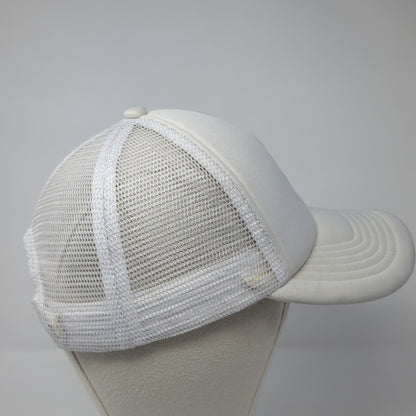 Play To Win Snapback Mesh Back Trucker Hat White One Size Adjustable