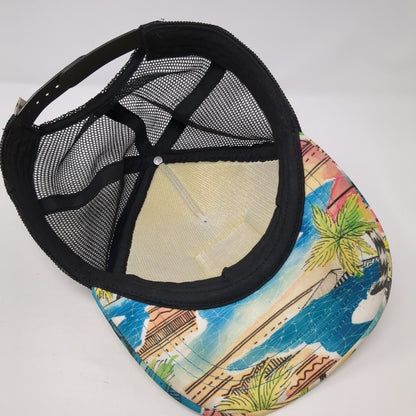 Da Kine Hawaii Snapback Trucker Hat Multi One Size Mesh Back Palm Tree