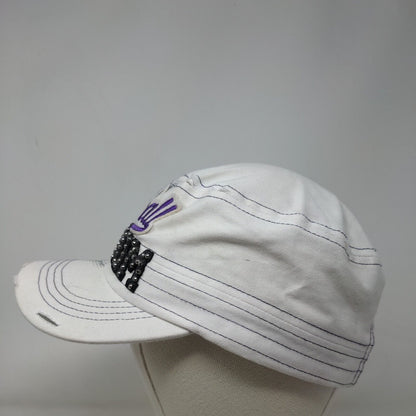 Baseball Mom Slideback Army Cap White One Size Distressed Studded Leader