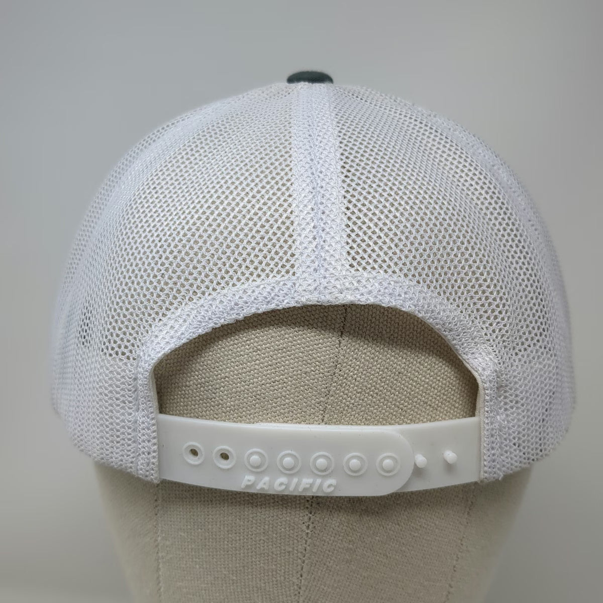 Pacific Headwear Trucker Hat Gray White One Size FPID Mesh Back Snapback 104C