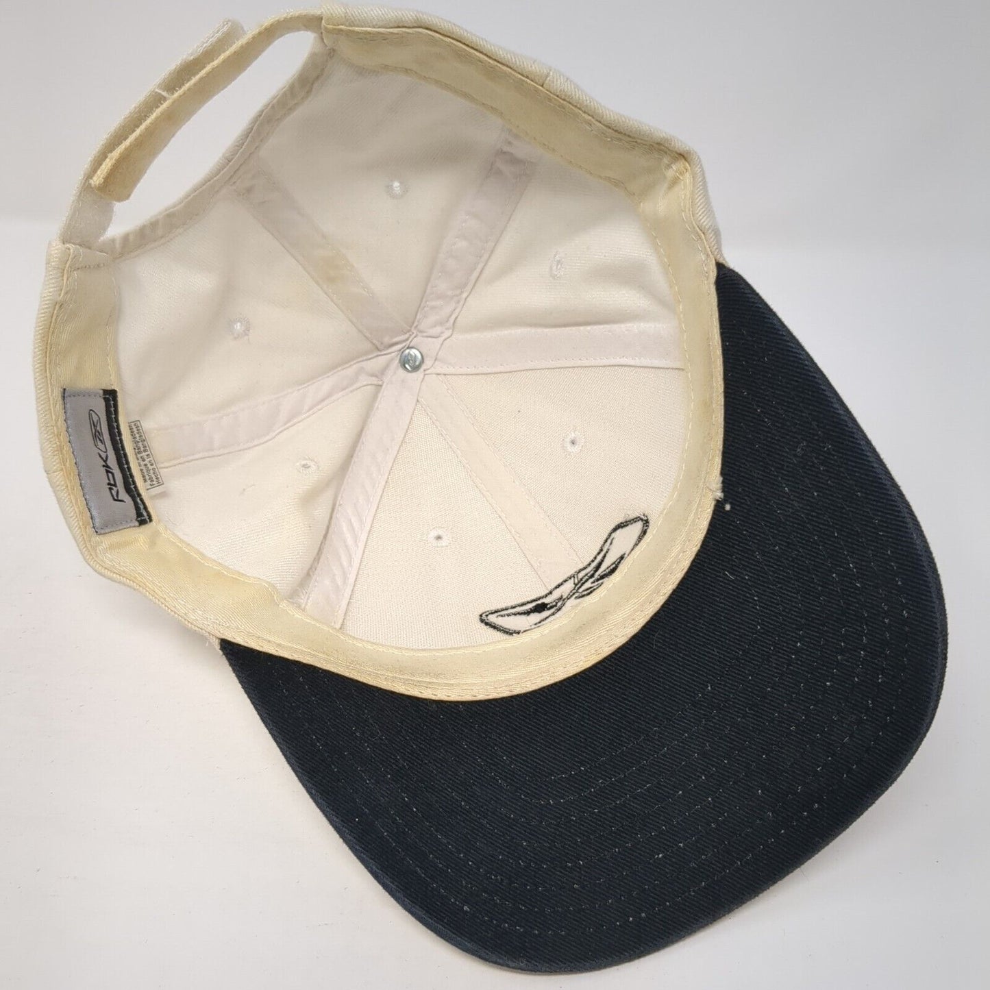 Reebok Strapback Hat White One Size Adjustable Embroidered 6 Panel Cotton