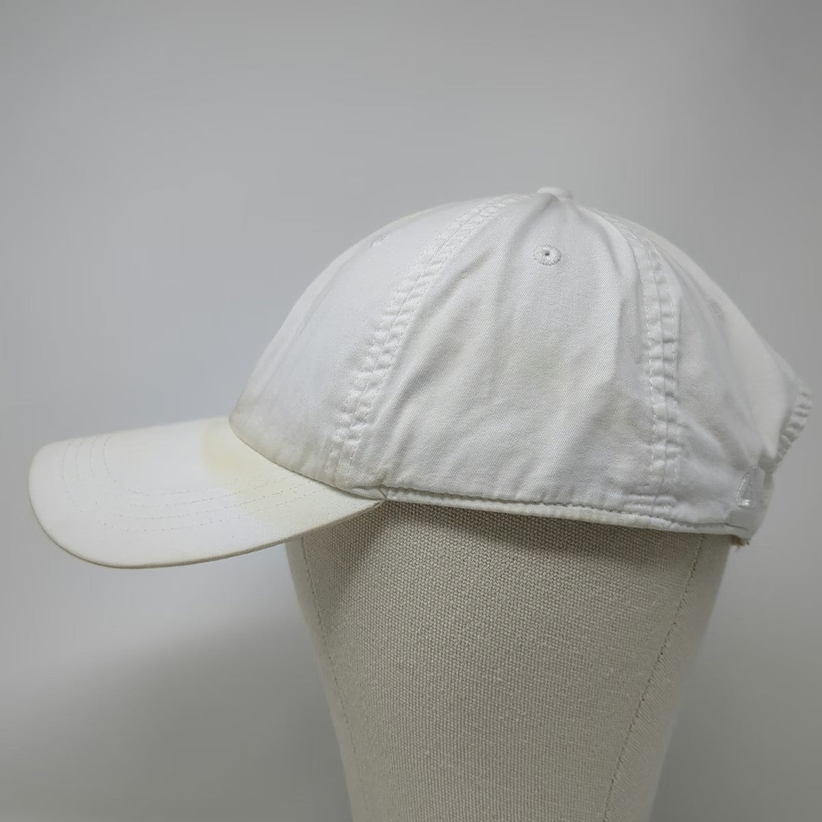 Ahead Baseball Cap White One Size Lightweight Slideback Cotton Burgee Flag Hat