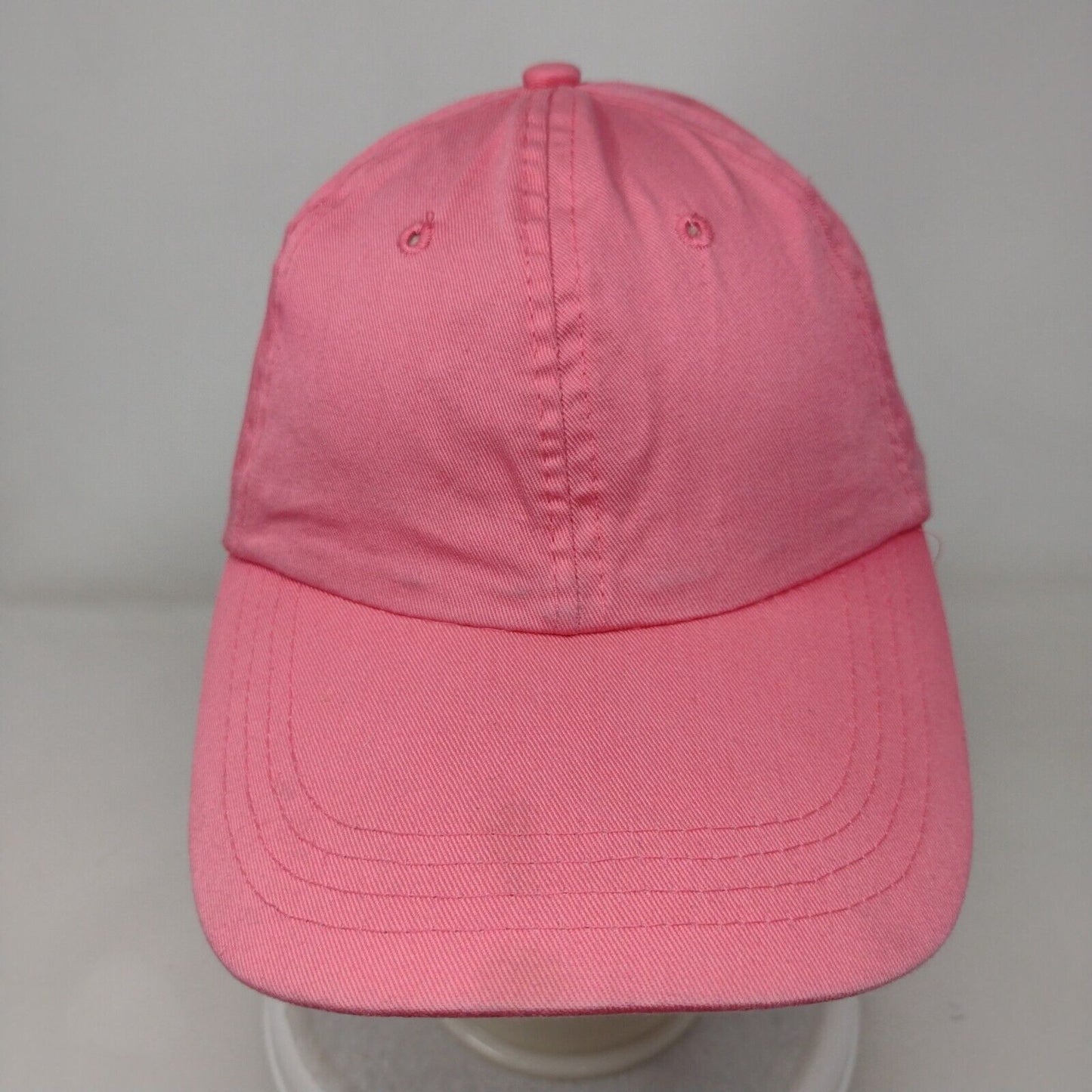Unbranded Ladies Strapback Hat Pink OSFA Adjustable Vented Holes 6 Panel Blank