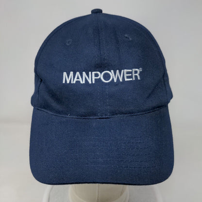 Manpower Slideback Hat Blue One Size Adjustable Embroidered 6 Panel