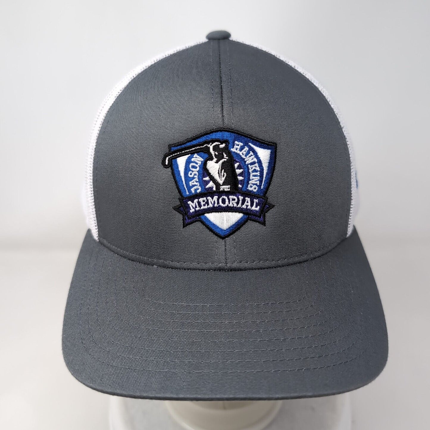 Jason Hawkins Memorial Snapback Trucker Hat Gray OS Mesh Back Bronco Motors