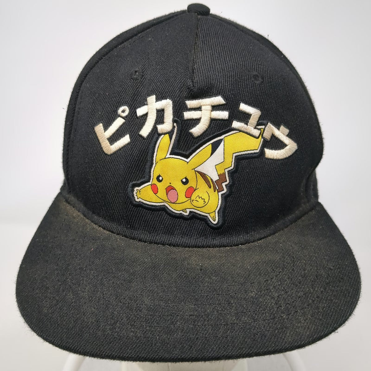 Bioworld Snapback Black One Size Pikachu Japanese Text Under Brim Graphic Hat