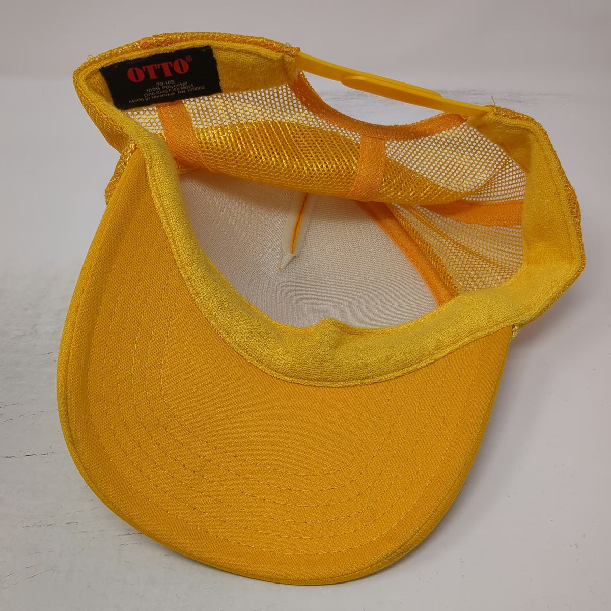 Otto Trucker Hat Yellow OSFM Mesh Back Snapback Live Swell Coffee Truck Graphic