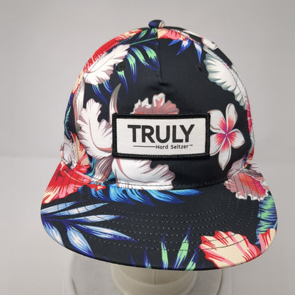 Truly Hard Seltzer Snapback Hat Multicolor One Size Adjustable Floral Polyester