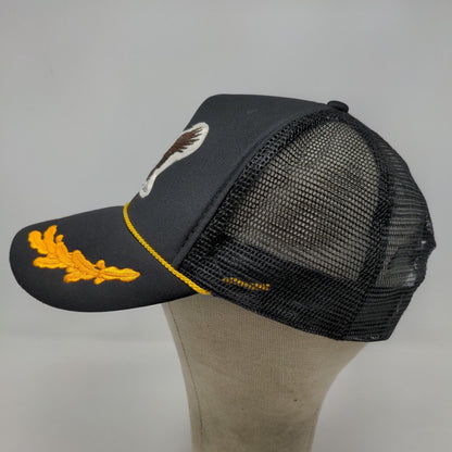 Unbranded Mens Snapback Mesh Back Hat Black Adjustable Embroidered Scrambled Egg