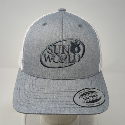 Sun World Snapback Mesh Back Trucker Hat Gray One Size Adjustable Yupoong