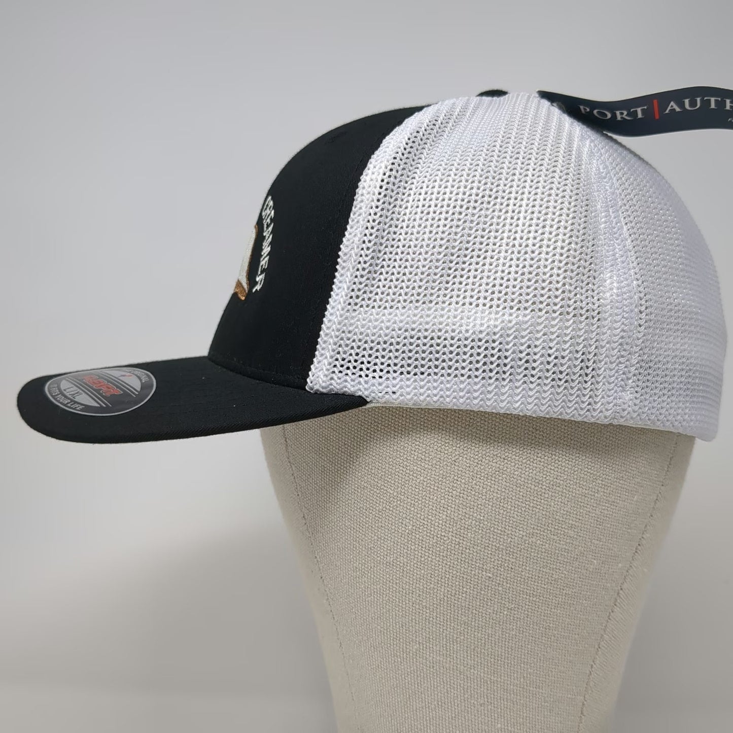 Port Authority Baseball Cap Black XL Flexfit Mesh J Fletcher Creamer Hat