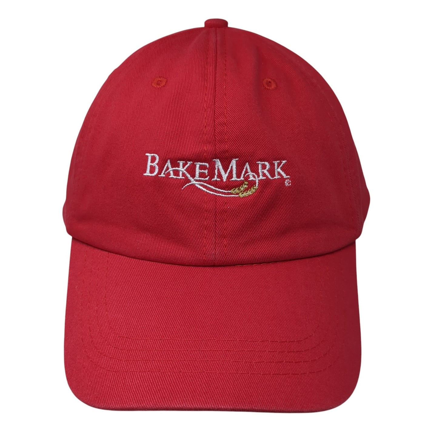 BakeMark Slideback Hat Red One Size Adjustable Leather Strap Hit Wear