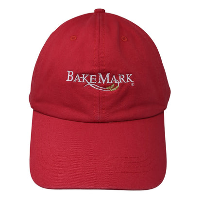 BakeMark Slideback Hat Red One Size Adjustable Leather Strap Hit Wear
