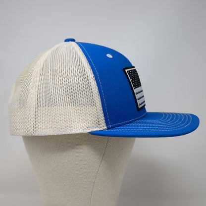 Hooey Trucker Hat Blue One Size American Flag Patch Mesh Back Snapback Cap