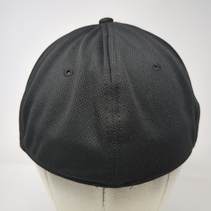 Pine Valley Baseball Cap Black XL Mesh Fitted Pine Tree Logo Hat Embroidered