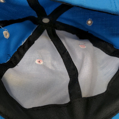 Unbranded Strapback Hat Blue OSFA Adjustable Vented Holes 6 Panel Blank