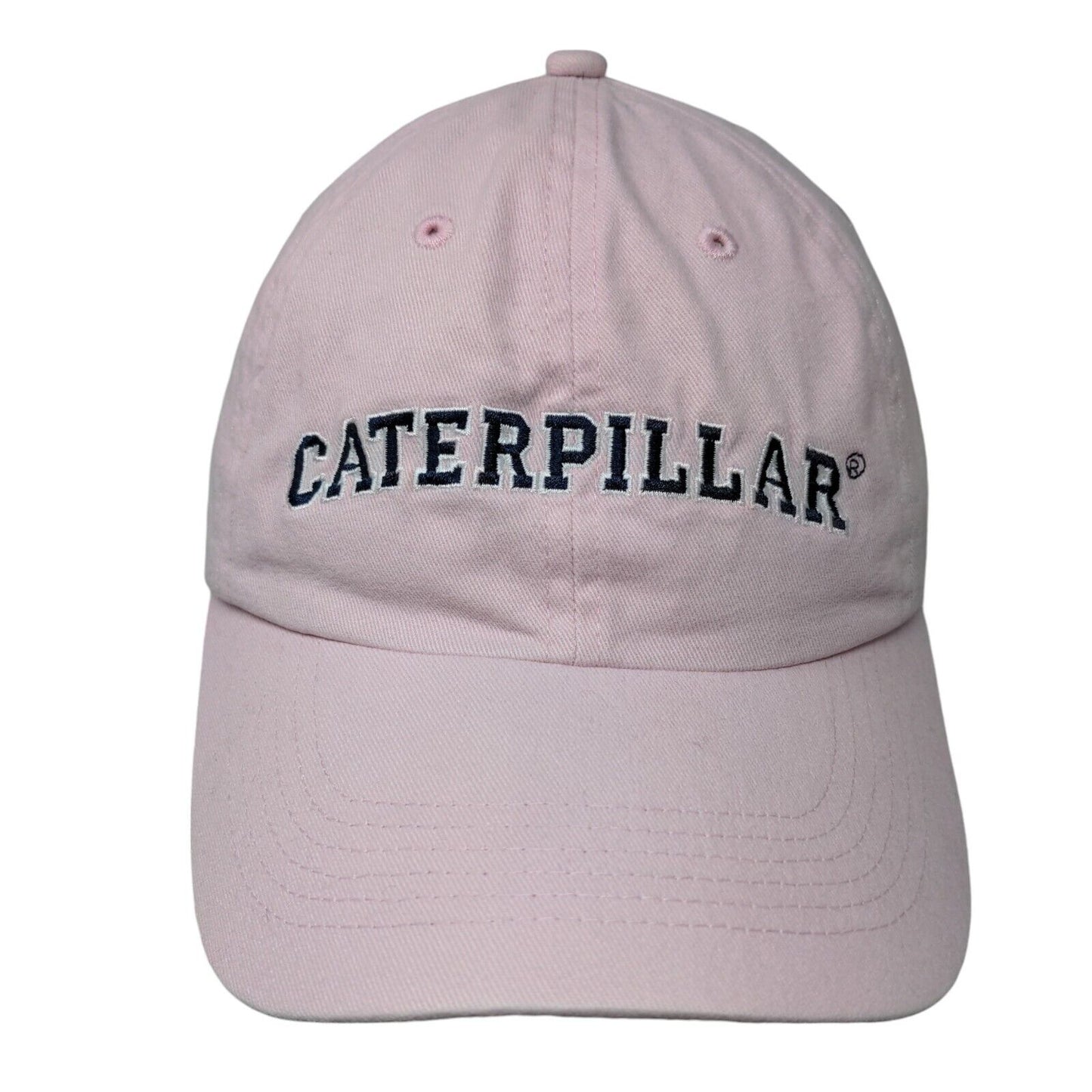 Caterpillar Strapback Hat Pink One Size Embroidered Adjustable 6 Panel