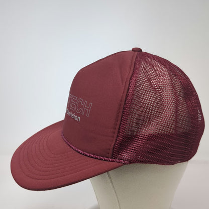 Trucker Hat Red One Size Mesh Back Snapback Rope Foam Front Ahntech Range