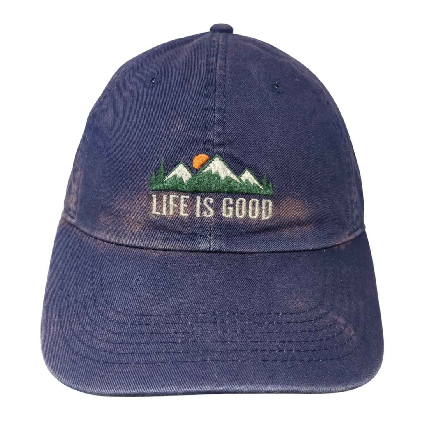 Life Is Good Slideback Hat Blue One Size Embroidered Adjustable Outdoor