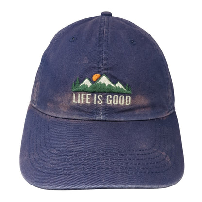 Life Is Good Slideback Hat Blue One Size Embroidered Adjustable Outdoor