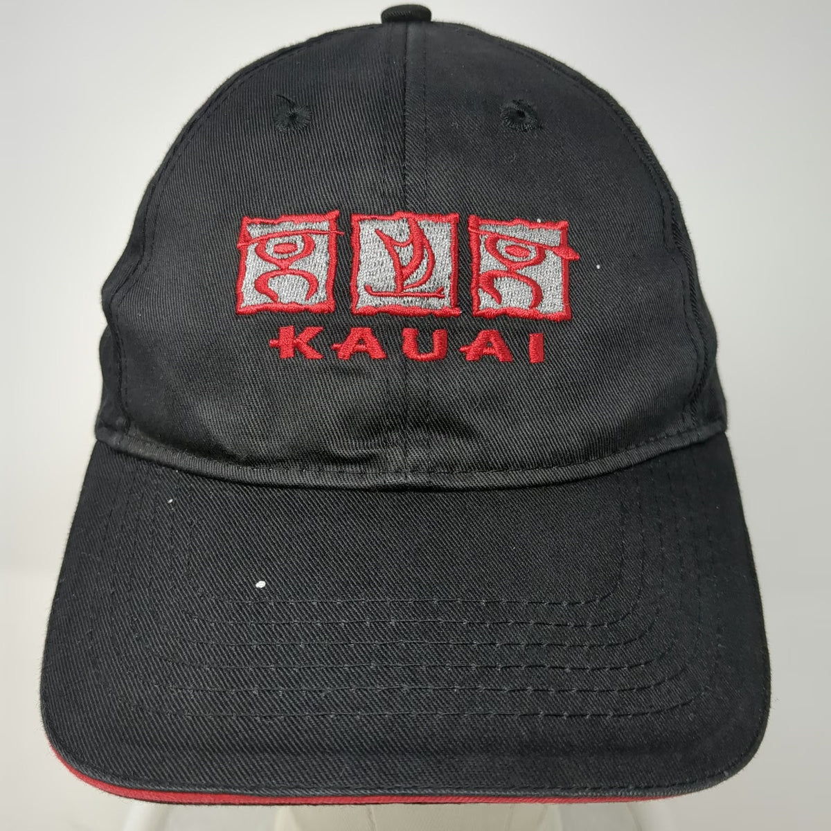 Hawaiian Headwear Kauai Baseball Cap Black One Size Sandwich Brim Adjustable Hat