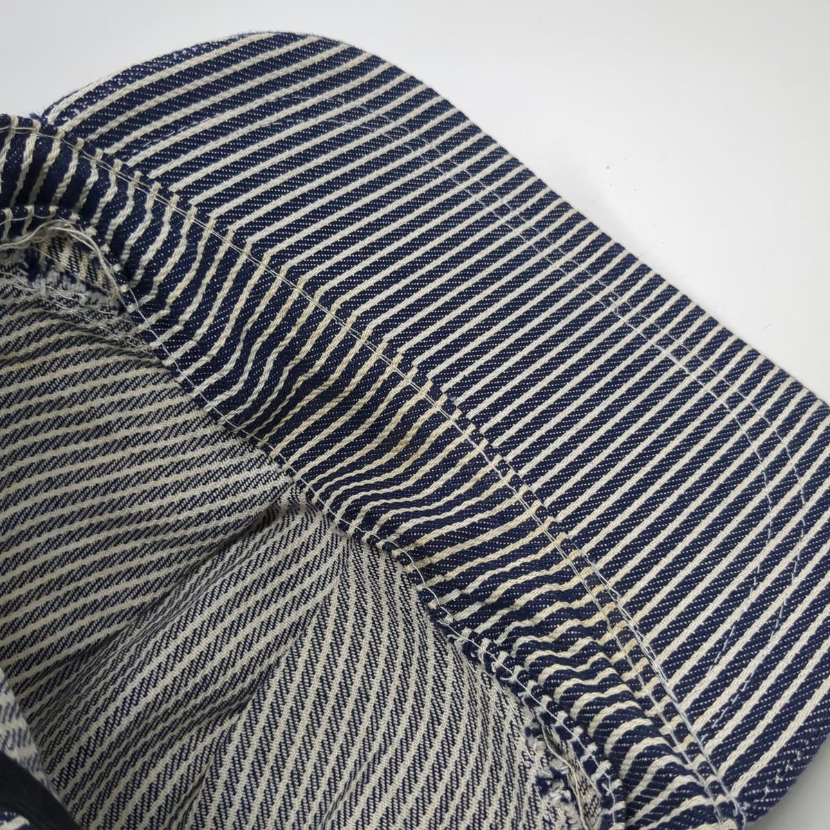 Merit Snapback Hat Blue White Hickory Stripe One Size Cotton Engineer Striped