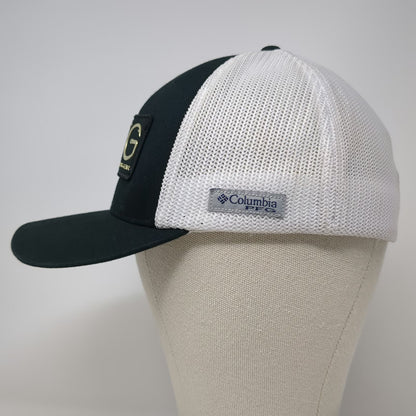 Columbia Baseball Cap Black White One Size PFG Mesh Back Flexfit Fishing Hat