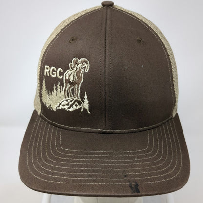 Richardson 112 Trucker Hat Brown One Size RGC Ram Sheep Forest Mesh Snapback