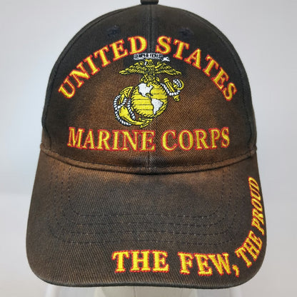 Eagle Crest Baseball Cap Black OSFM United States Marine Corps EGA Emblem Hat