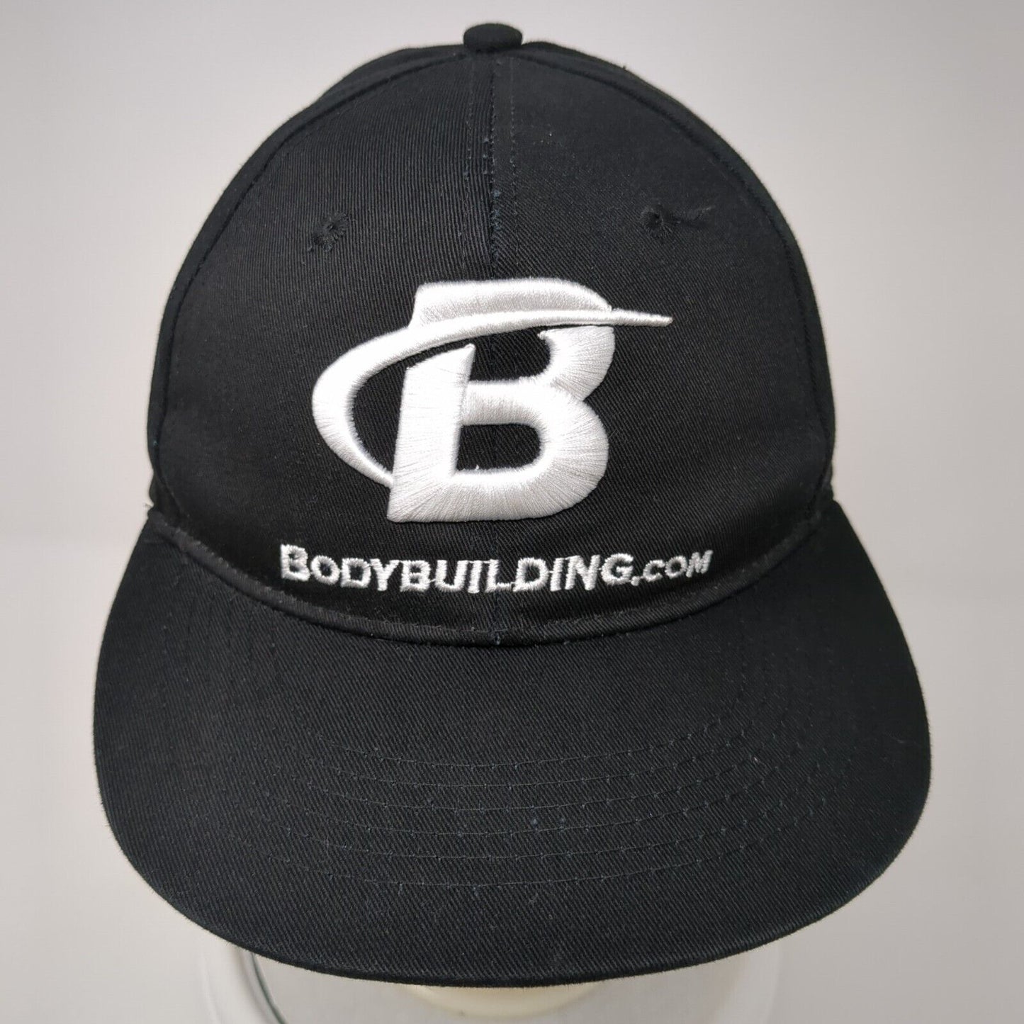 Bodybuilding.com Snapback Hat Black One Size Embroidered Logo 6 Panel