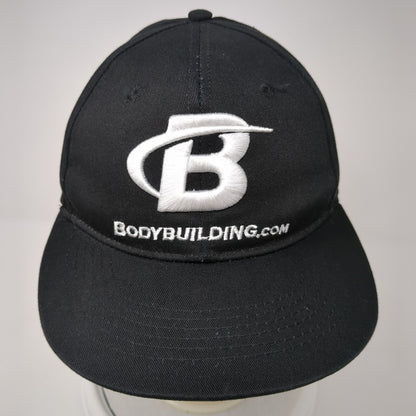 Bodybuilding.com Snapback Hat Black One Size Embroidered Logo 6 Panel