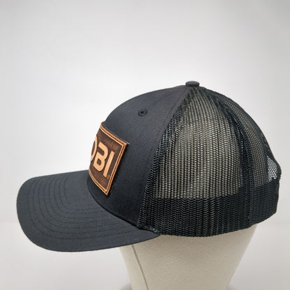 RYOBI Snapback Trucker Hat Black OS Adjustable Patch Mesh Back Richardson