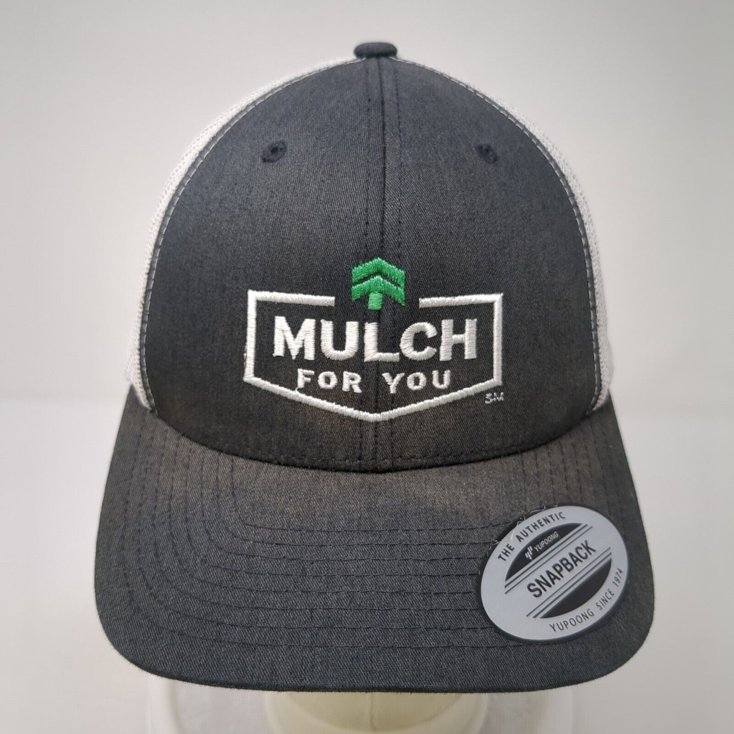 Mulch For You Snapback Trucker Hat Gray One Size Mesh Back Yupoong