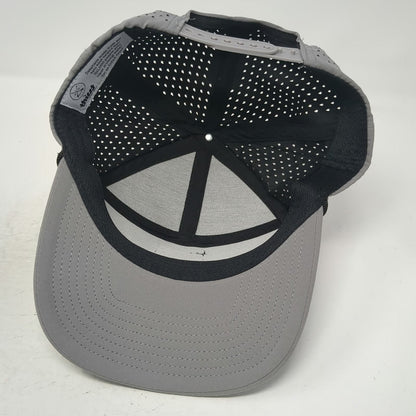 Six Hats Trucker Hat Gray OSFM Laser Perforated Snapback Rope Brim Performance