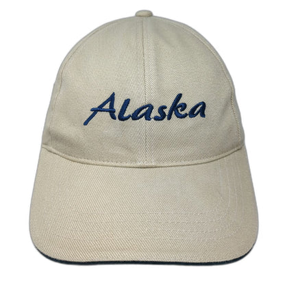 Alaskan Headwear Co Baseball Cap Beige One Size Alaska Script Adjustable Hat