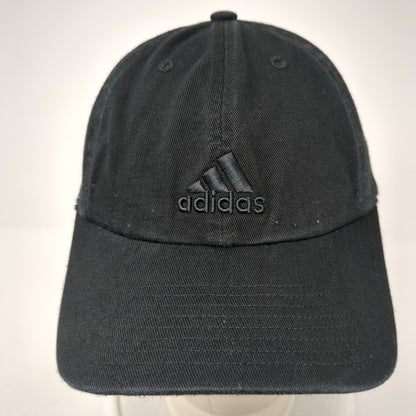 Adidas Slideback Hat Black One Size Adjustable 3 Stripes Logo Embroidered