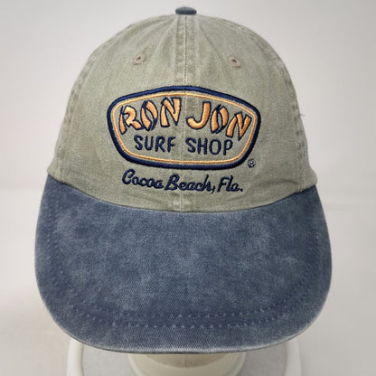 Ron Jon Baseball Cap Green Blue One Size Leather Strapback Cocoa Beach Hat