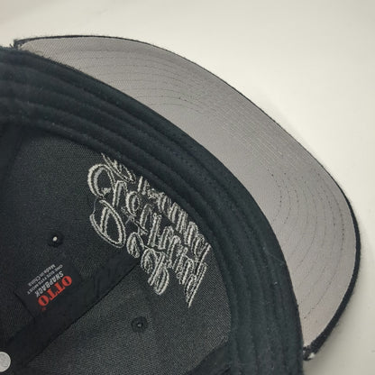 Deep Clothing Brand Snapback Black Gray One Size Flat Brim Script Embroidery Hat