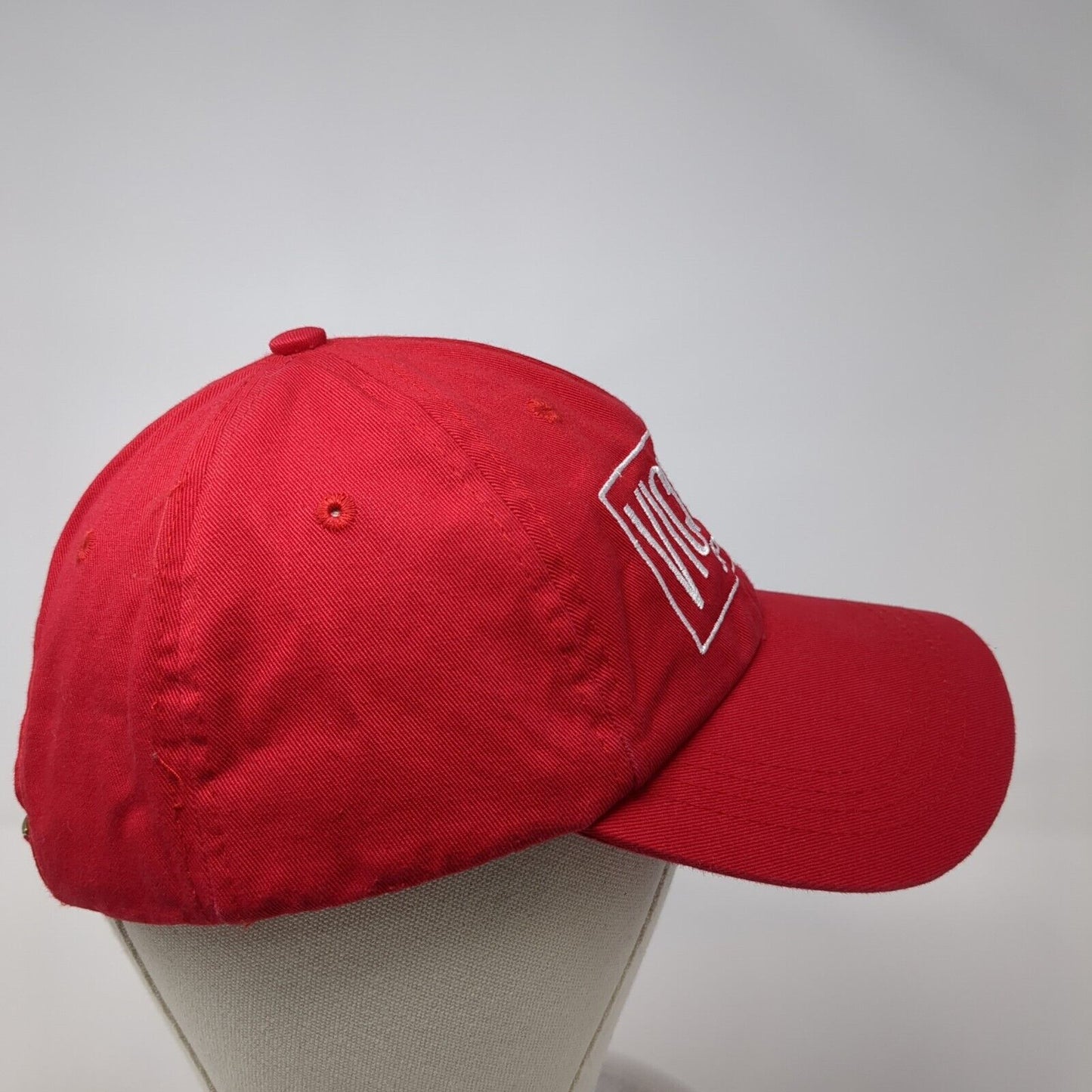 Victoria Sport Slideback Hat Red One Size Embroidered Solid 6 Panel