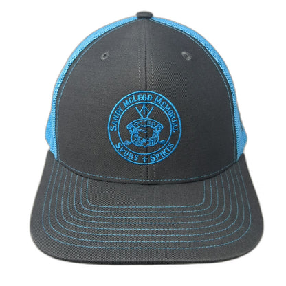 Richardson Trucker Hat Black Blue One Size Sandy McLeod Spurs Spikes Mesh Hat