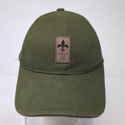 Chateaux De La Loire Slideback Hat Green One Size Solid Leather Patch