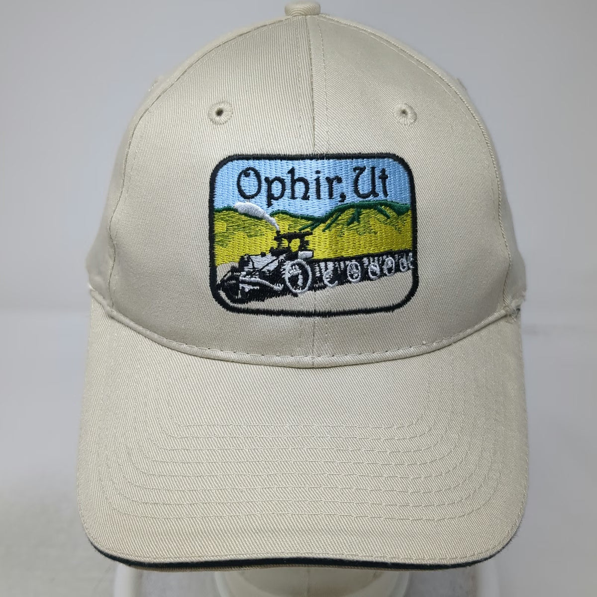 Port & Company Baseball Cap Beige One Size Train Ophir Utah Patch Adjustable Hat
