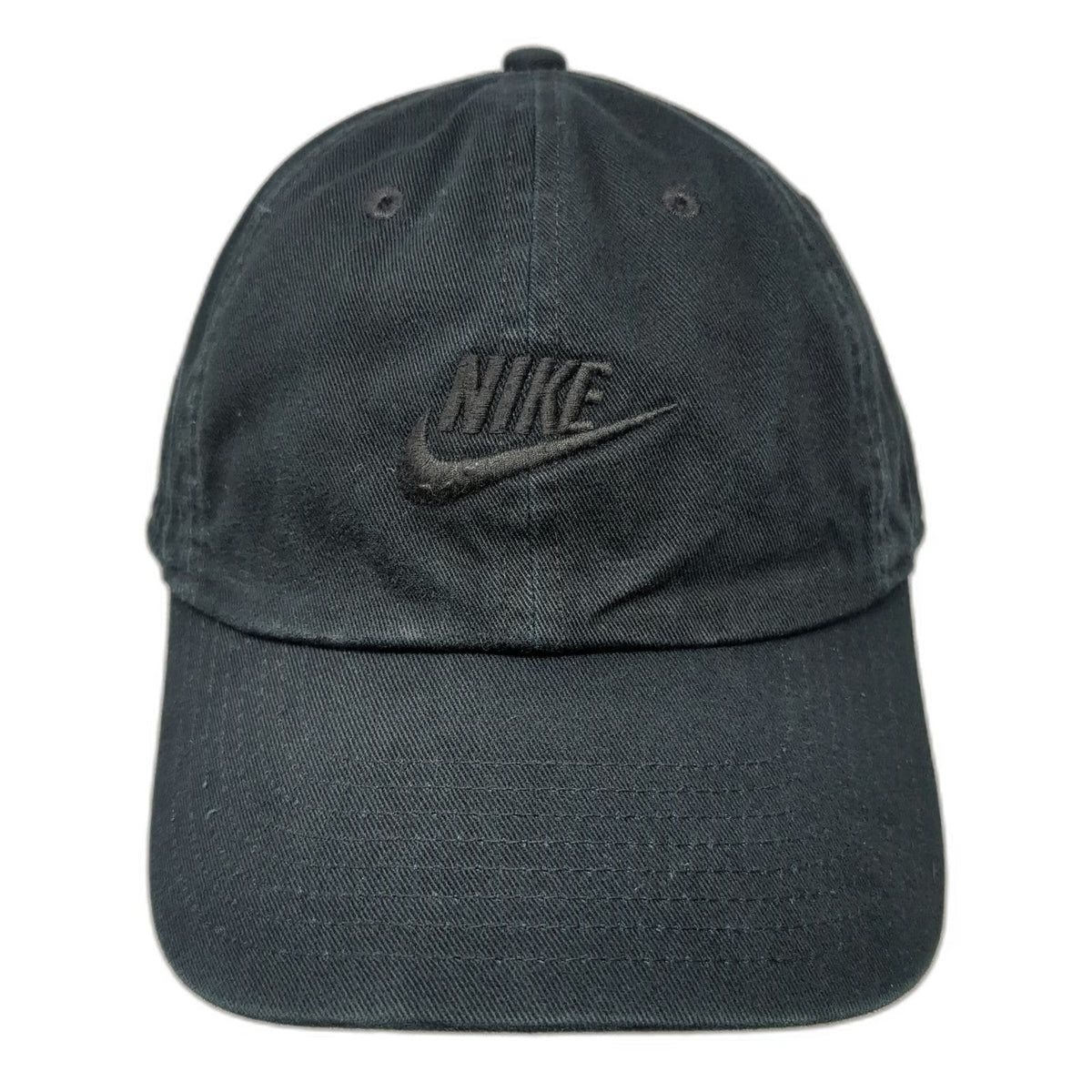 Nike Baseball Cap Black L Slideback Strap Embroidered Swoosh Logo Cotton Hat