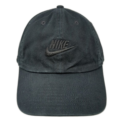 Nike Baseball Cap Black L Slideback Strap Embroidered Swoosh Logo Cotton Hat