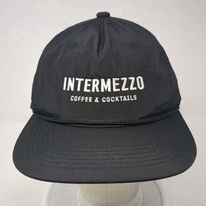 Intermezzo Coffee & Cocktails Snapback Hat Black One Size Adjustable Embroidered